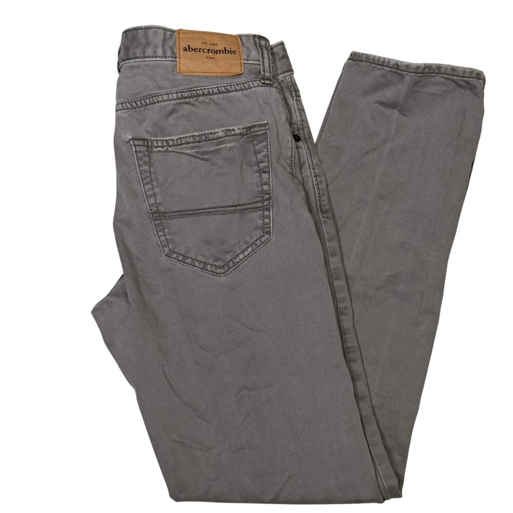 Abercrombie Straight Leg Cotton Grey Pants Boys |16